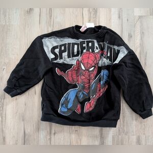 Zara Black Spider-Man Crewneck Sweatshirt, 4-5Y (V2)
